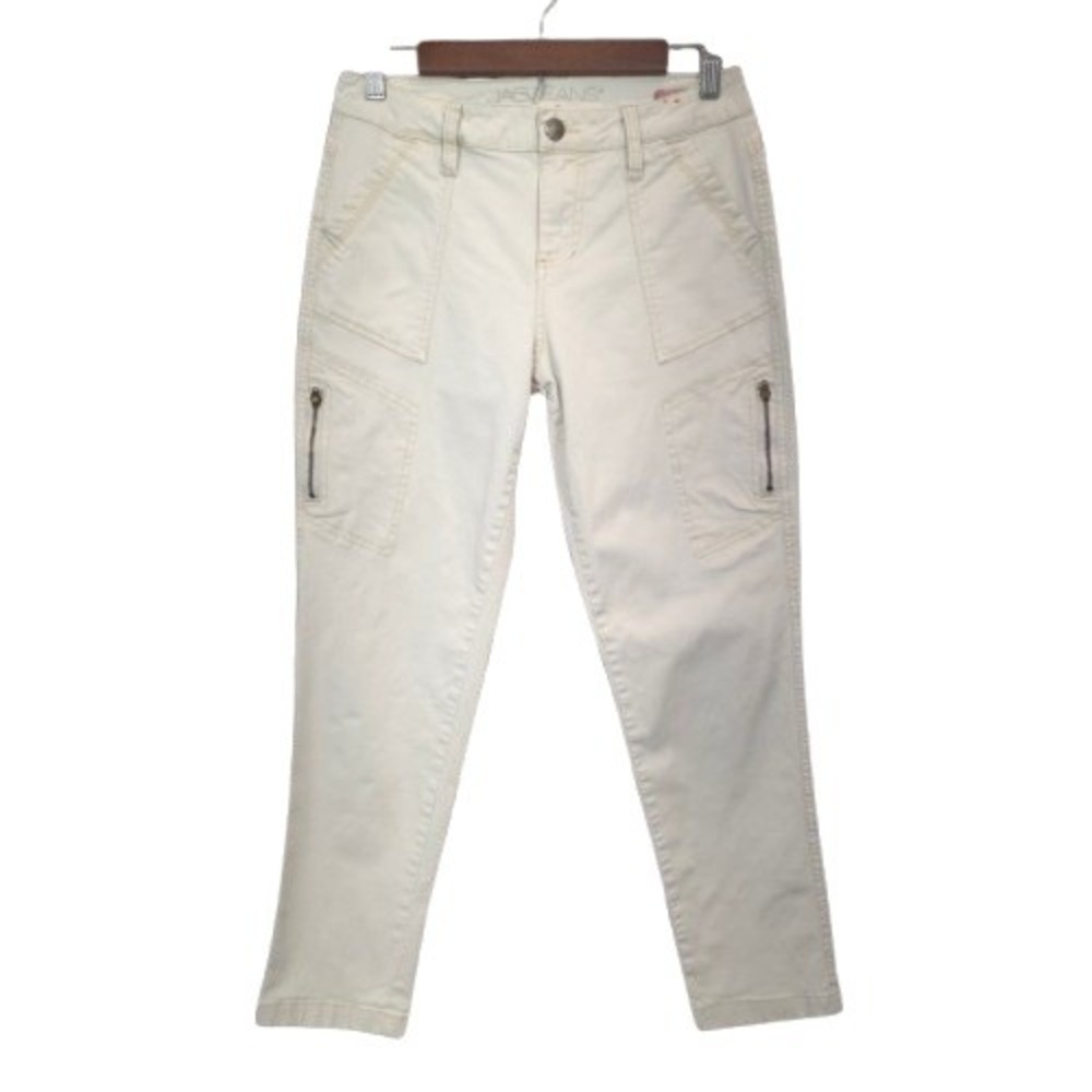 Jag Jeans Girlfriend Chino Mid Rise Button Granola Girl Utility White Womens 4
